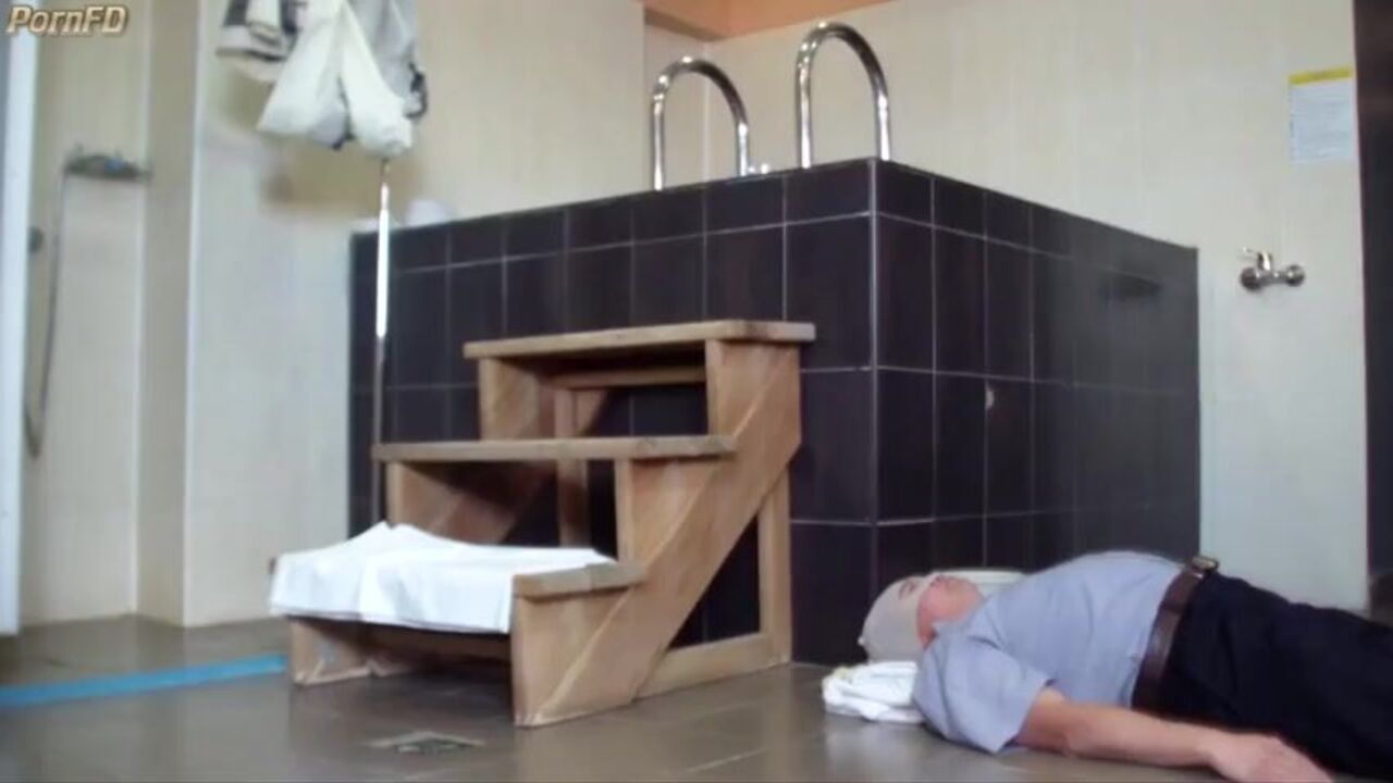 Watch this kinky slave get her toilet treatment while getting a messy surprise