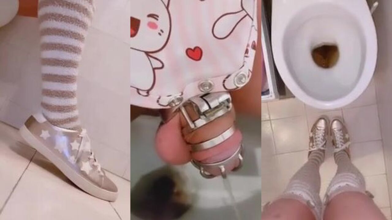 Get up and pee in style with this sissy toilet porn video