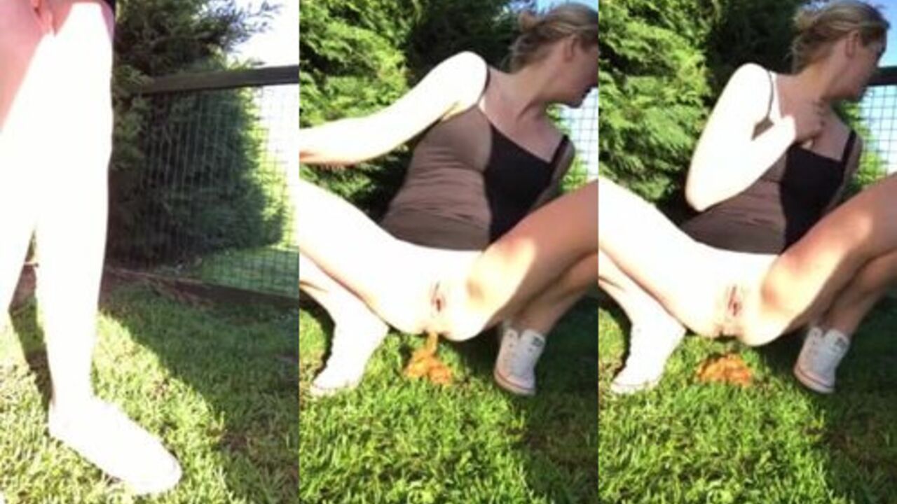 Watch as English rose gets her scat garden filthy