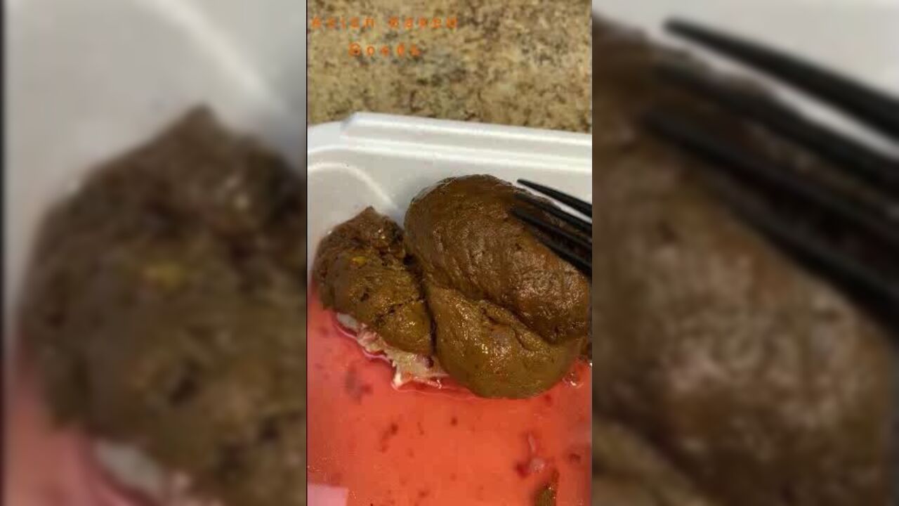 Watch as this scat slave gets her meal interrupted by a wild scat session!