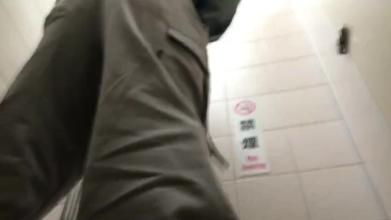 Voyeur voyeurs take turns peeing in the toilet of their choice