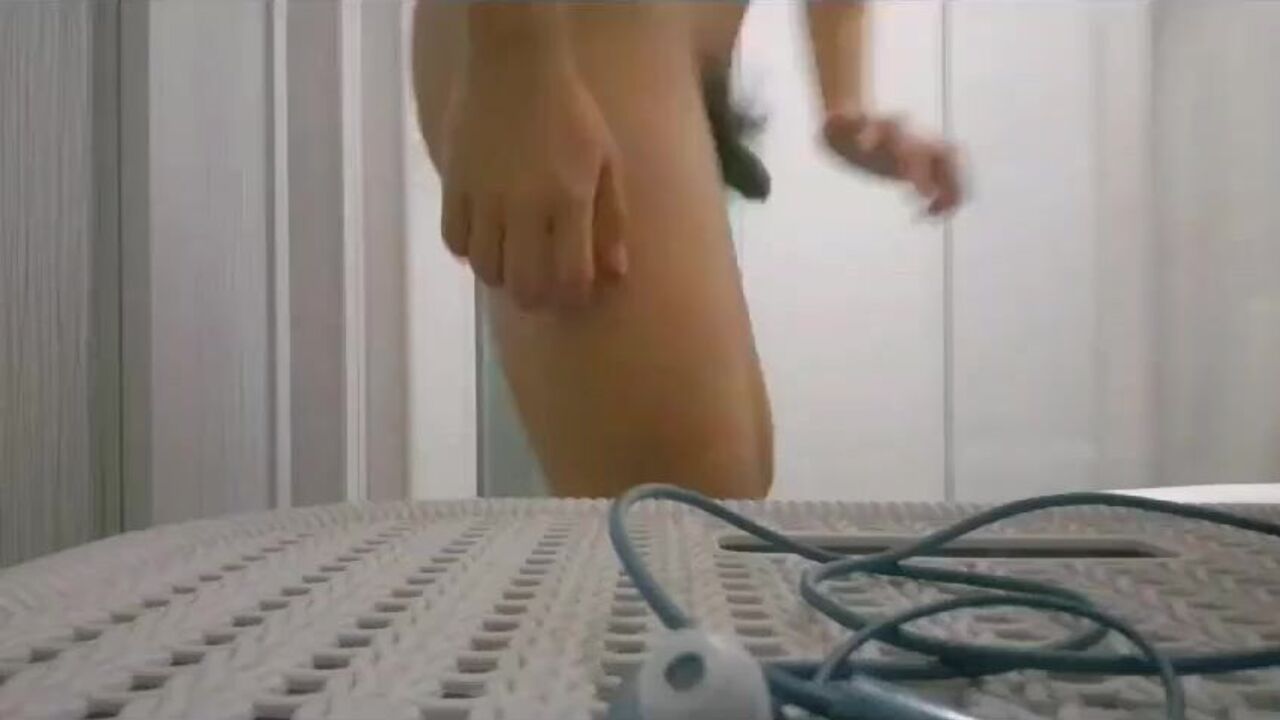 Amateur babe with nice tits bent over and loaded with a hard, naked load