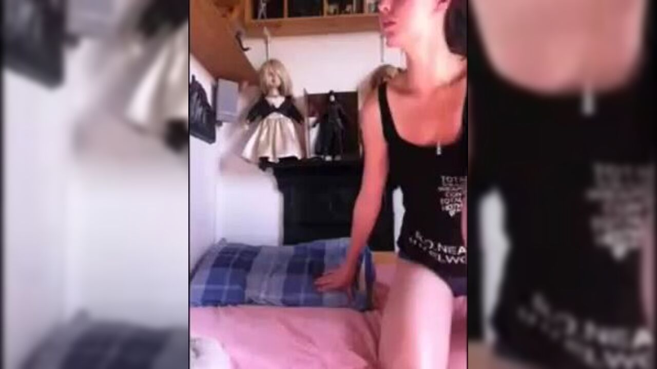 Amateur panty-trapping slut gets her pussy drilled in front of the camera