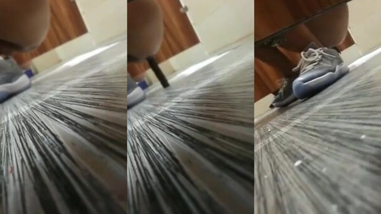 Watch this voyeuristic guy pee in a men's toilet like a pro