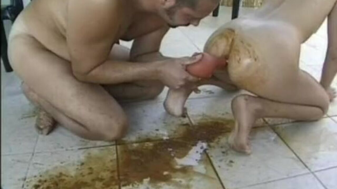 Watch Jessie, the kinky slut, get a nasty scat play and fluids in her filthy mouth