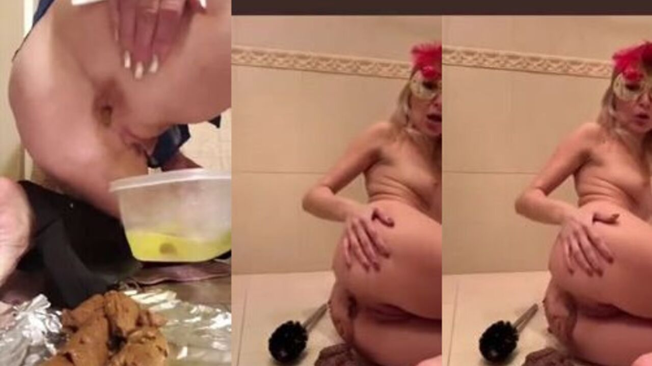 Watch this kinky scat girl get humiliated in real life with her fake tits out