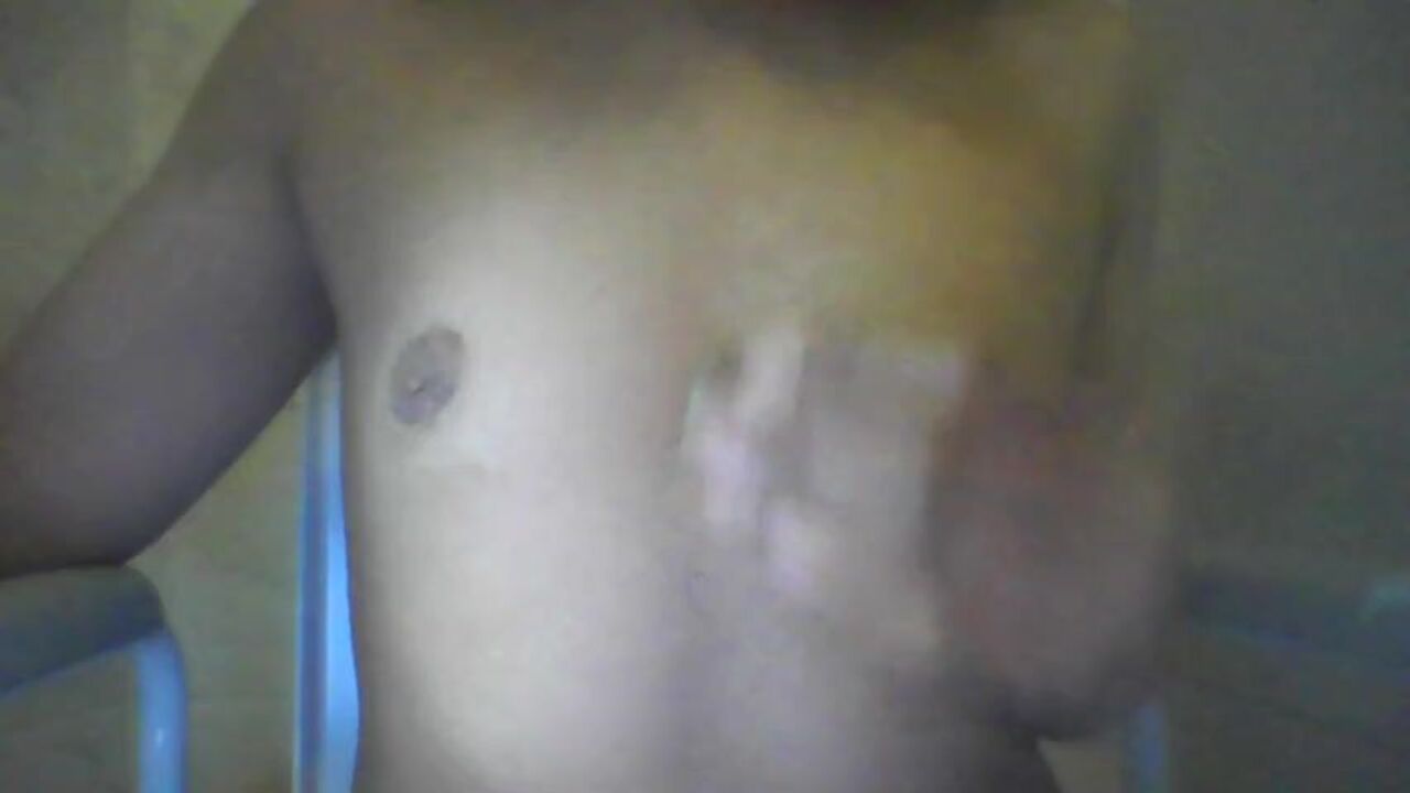 Watch this twinky babe smeared his chest with her twinky poo