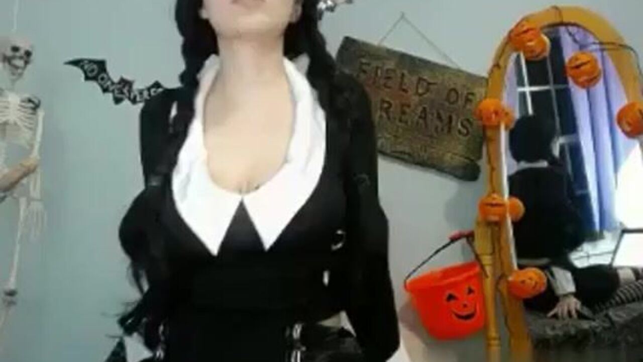 Natalia's naughty cosplay skills with a big toy and a huge dildo on webcam