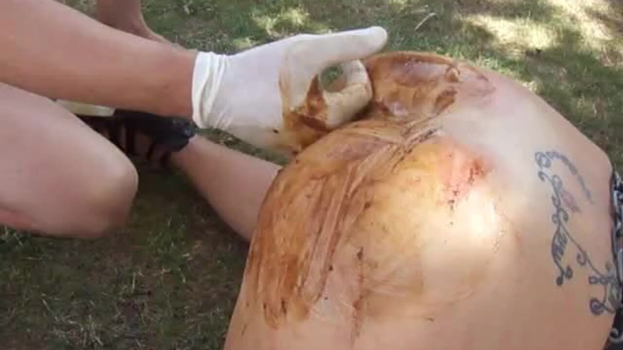 Watch the scat of a slave girl getting pumped full of piss and jizz