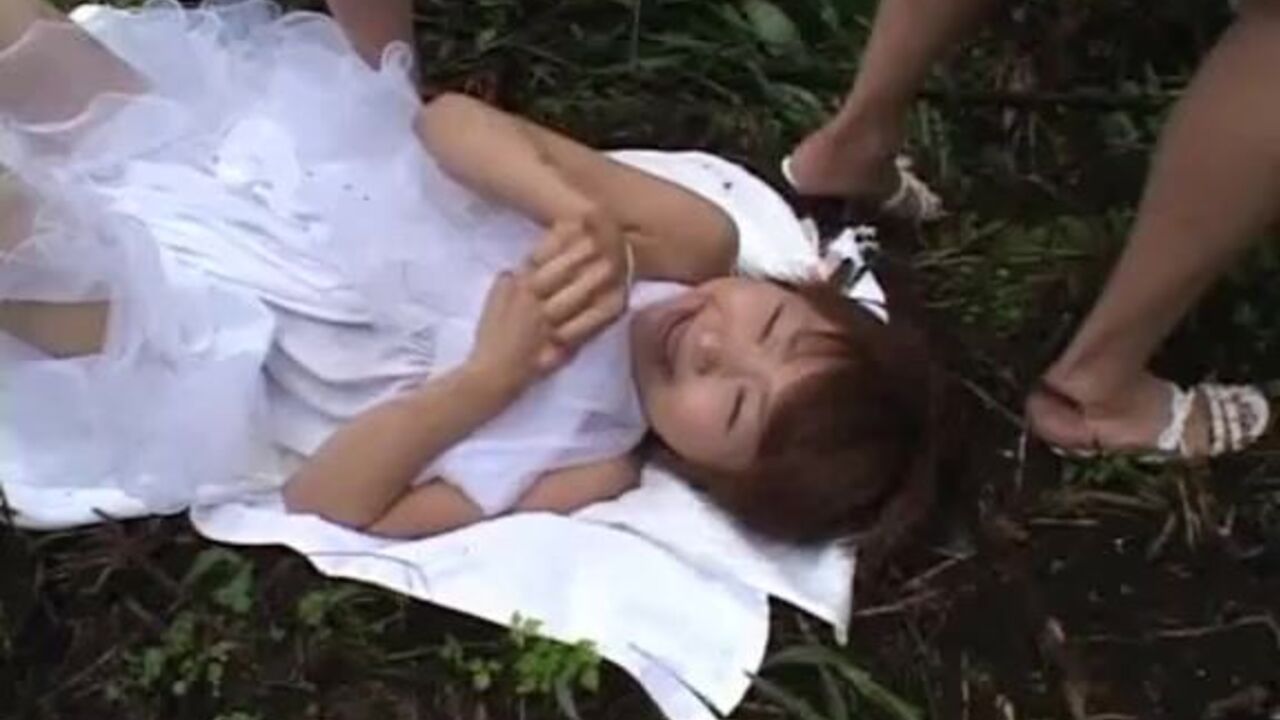 Watch this Japanese slut get humiliated and scat like a pro in the forest