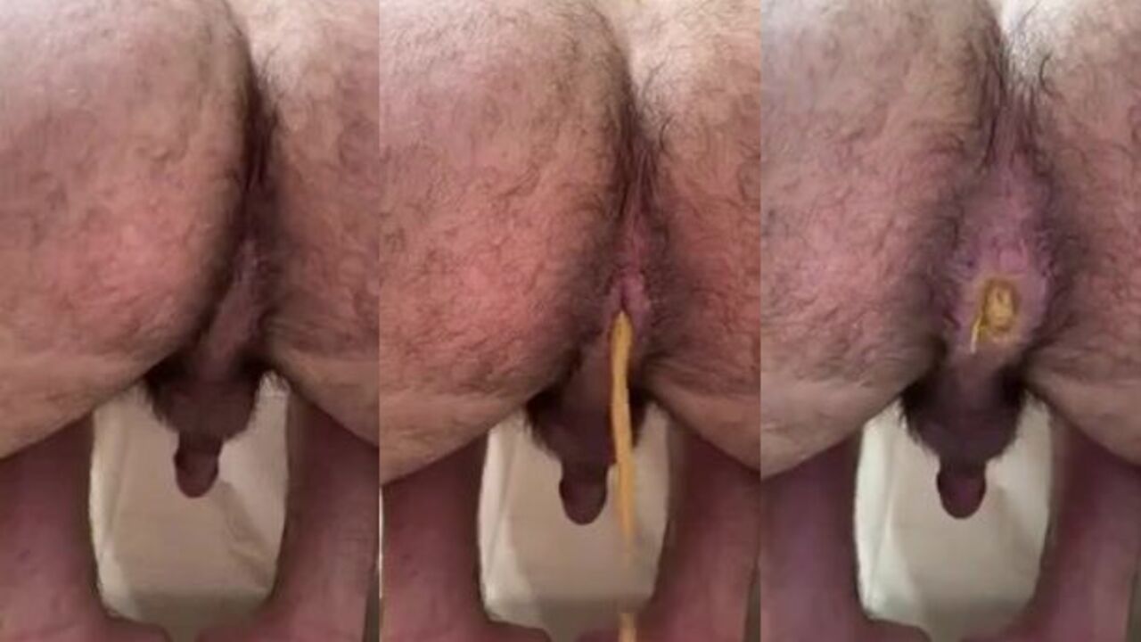 Watch this furry dude get off on ass play and scat-pounding solo