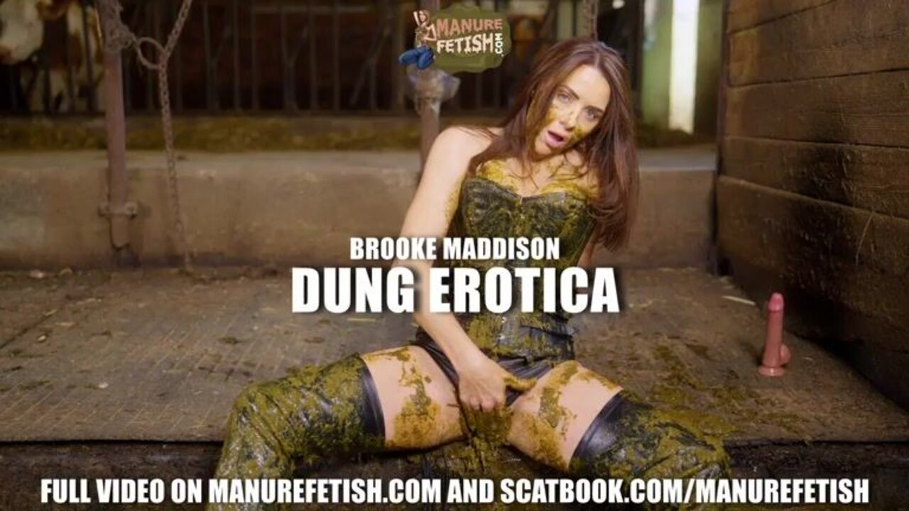 Brooke Maddison's first time in cowshit: A scat porno with a hung slave