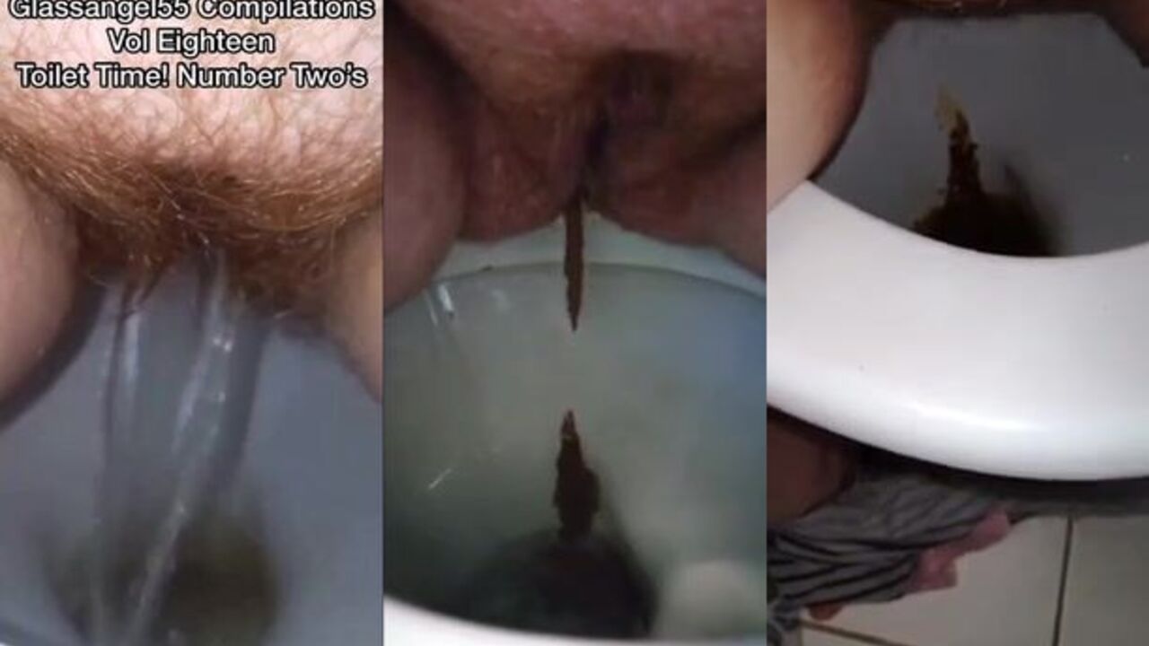 Compilation of Glassangel55's toilet time antics, featuring scat porn, poop porn, and more!