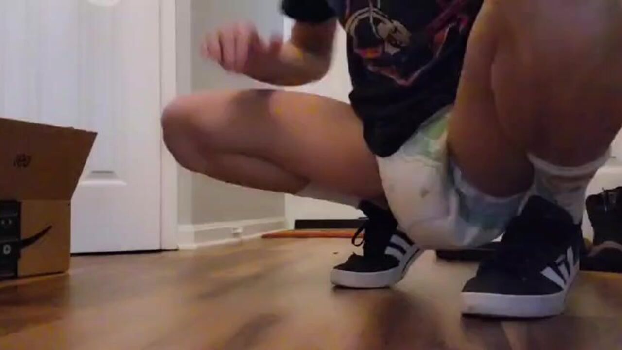 Diaper Skater Boy Farts & Rubs His Way Out With Messy Diapers
