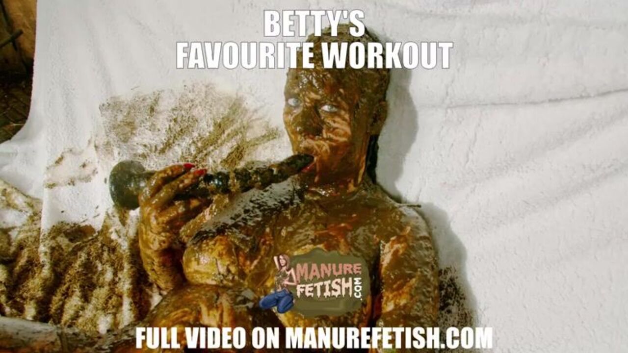 Betty's favorite workout: scat and pooped in cowshit