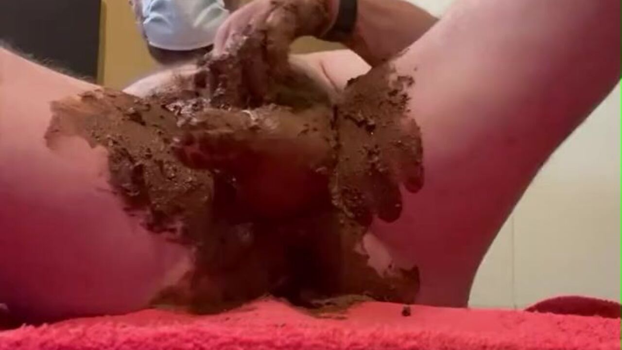 Watch this filthy pig get messy with a huge load of scat