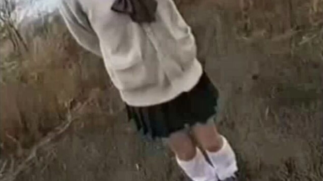 Watch this horny Asian school girl get off on scat in public