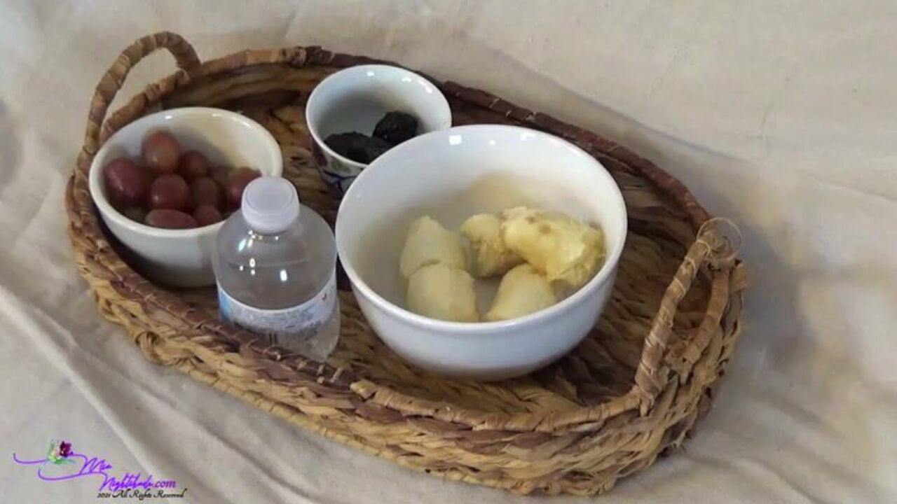 Mia Nightshade gets her filthy mouth and ass stuffed with food in this scat porn video