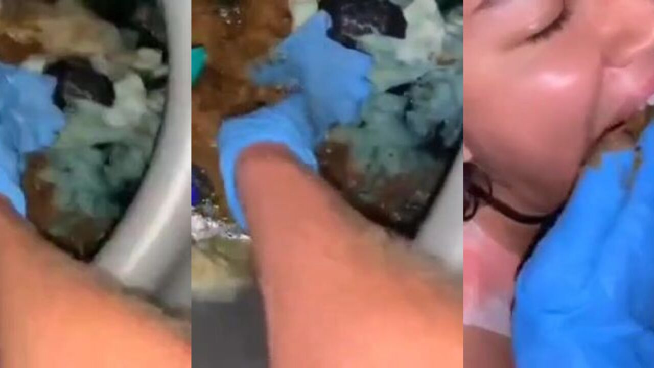 Watch this filthy slut scat & eat her own filth in a portapotty