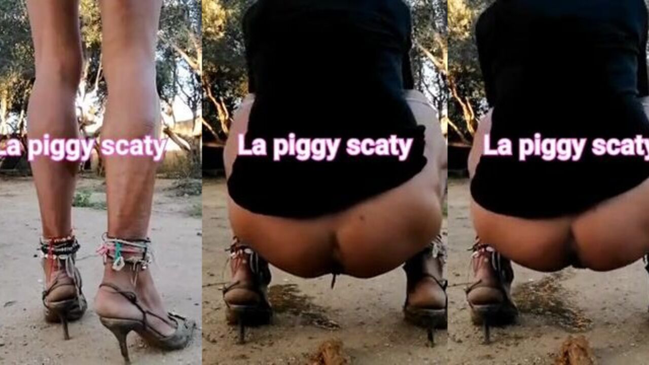 Watch La Piggy Shitting like a Sissyscat with her scats and poop holes