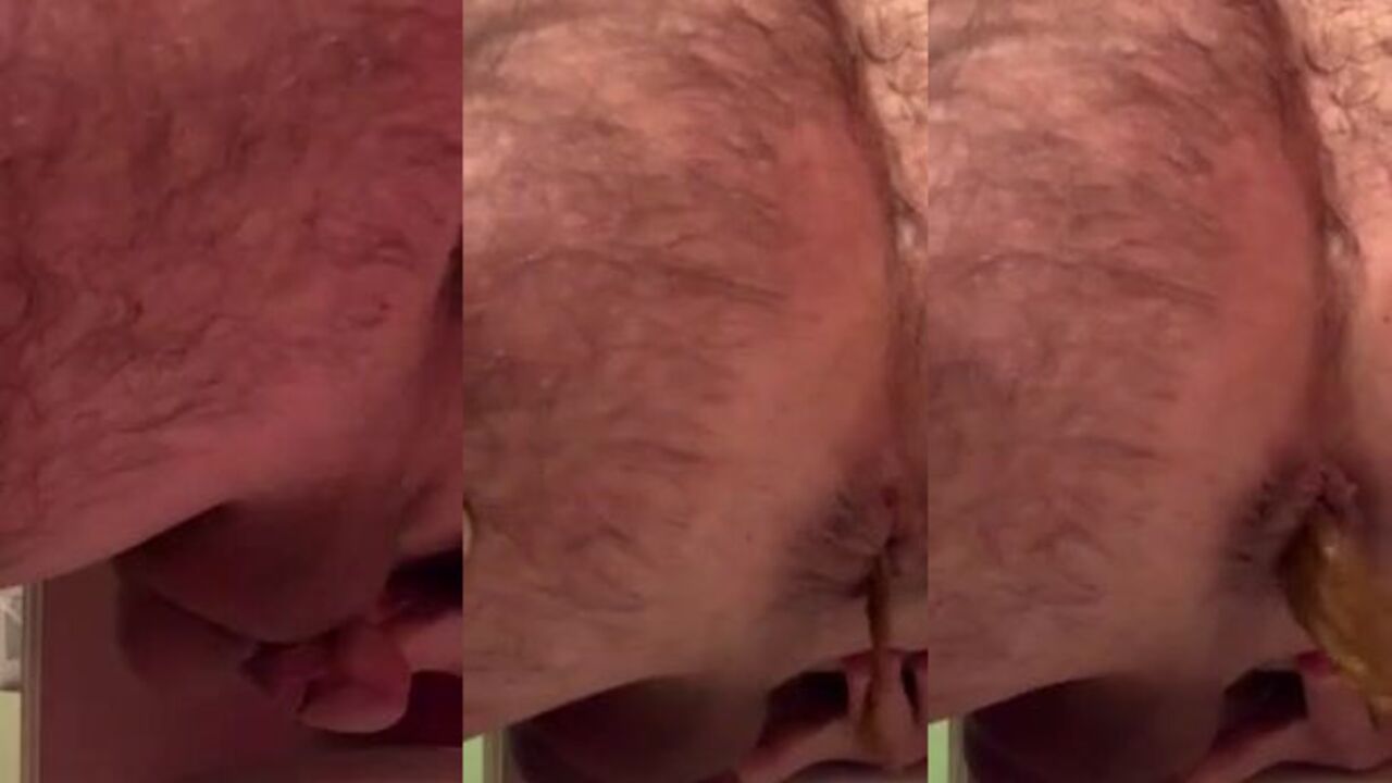 Farting and cumming in the toilet - a filthy toilet porn clip