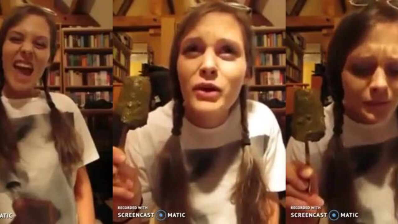 German teen devours scat ice cream & gets drenched in cream