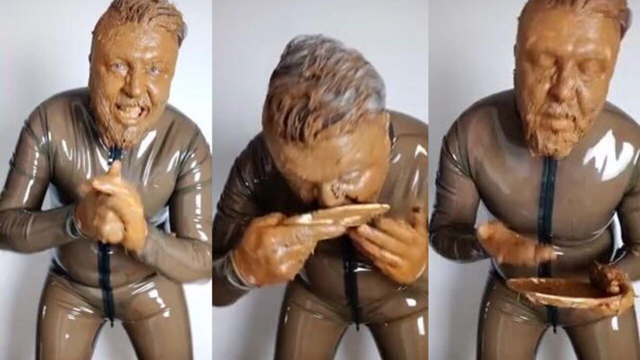 Watch this dirty slut get a mouthful of brown rubber and scat