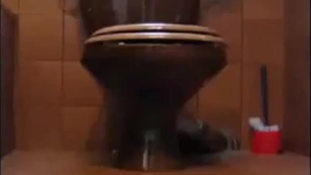 Watch this stunning brunette scat while she pleasures herself on her hand