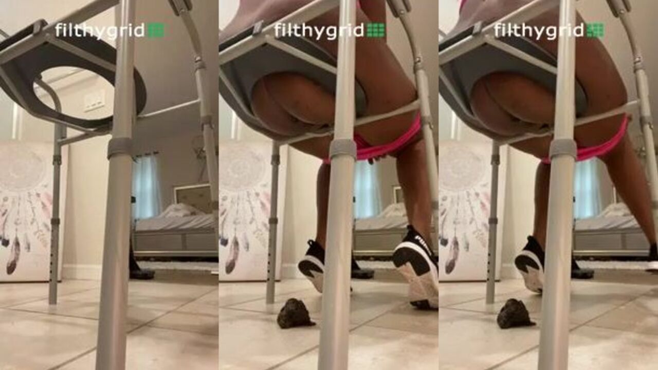 Watch as this scat slave gets her ass drilled and pissed in in Potty Seat Shit 14