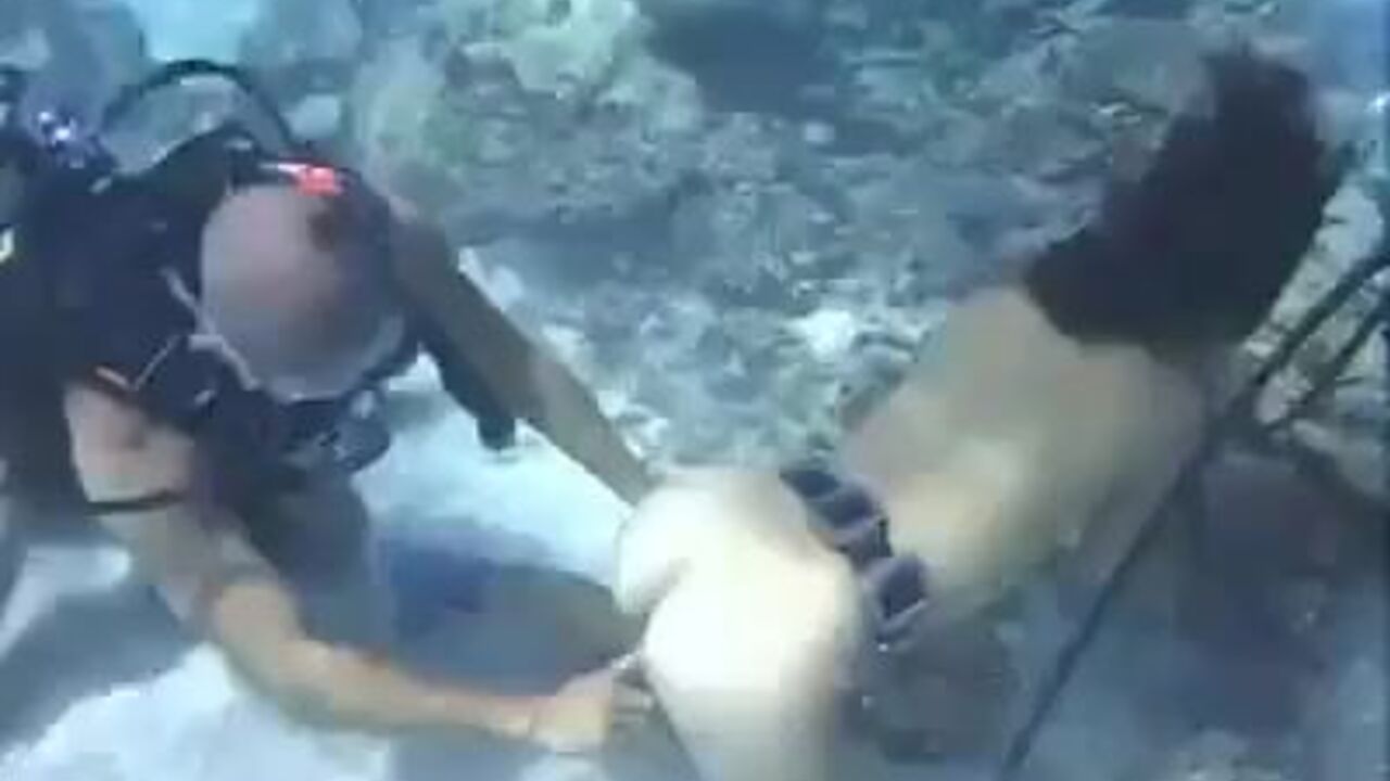 Watch this dirty scat video of a underwater babe getting her pussy pounded hard