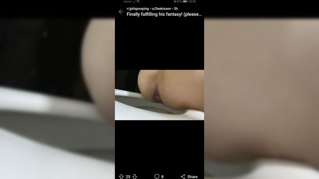 Watch this dirty slut get her scat stuffed and her pussy pounded slow and hard