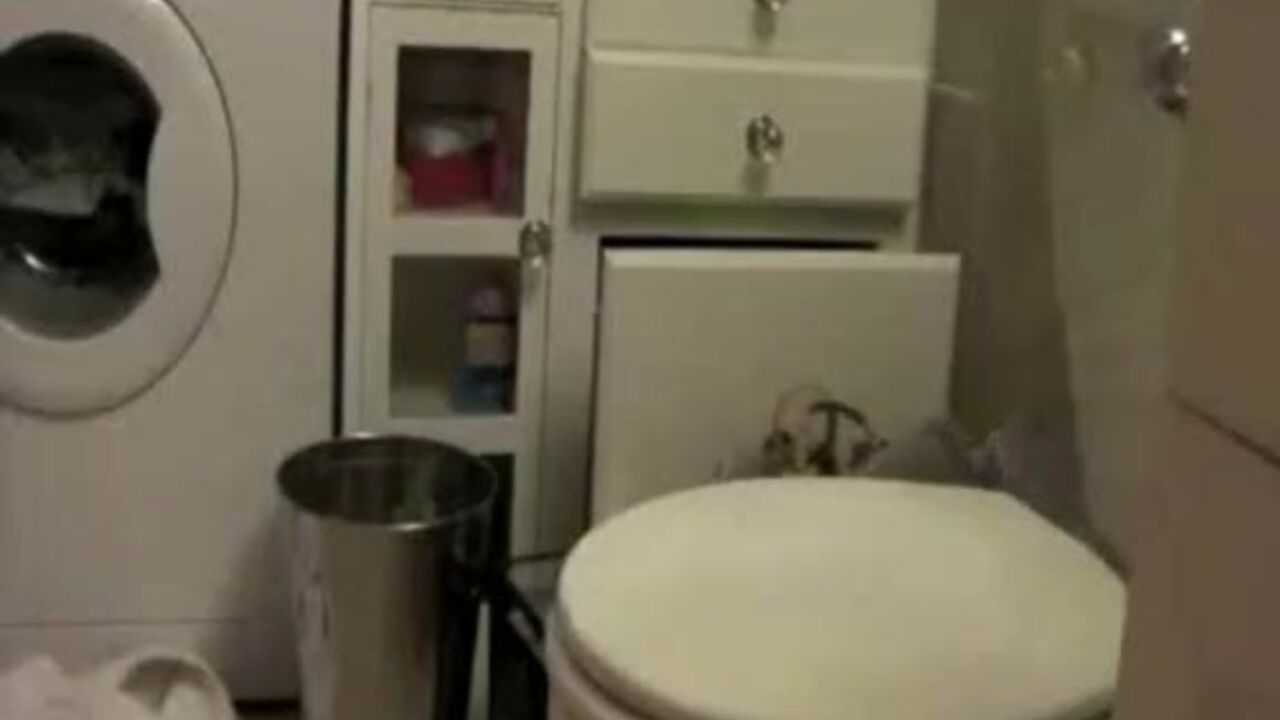 Amateur girl gets a messy surprise in glass while playing with herself