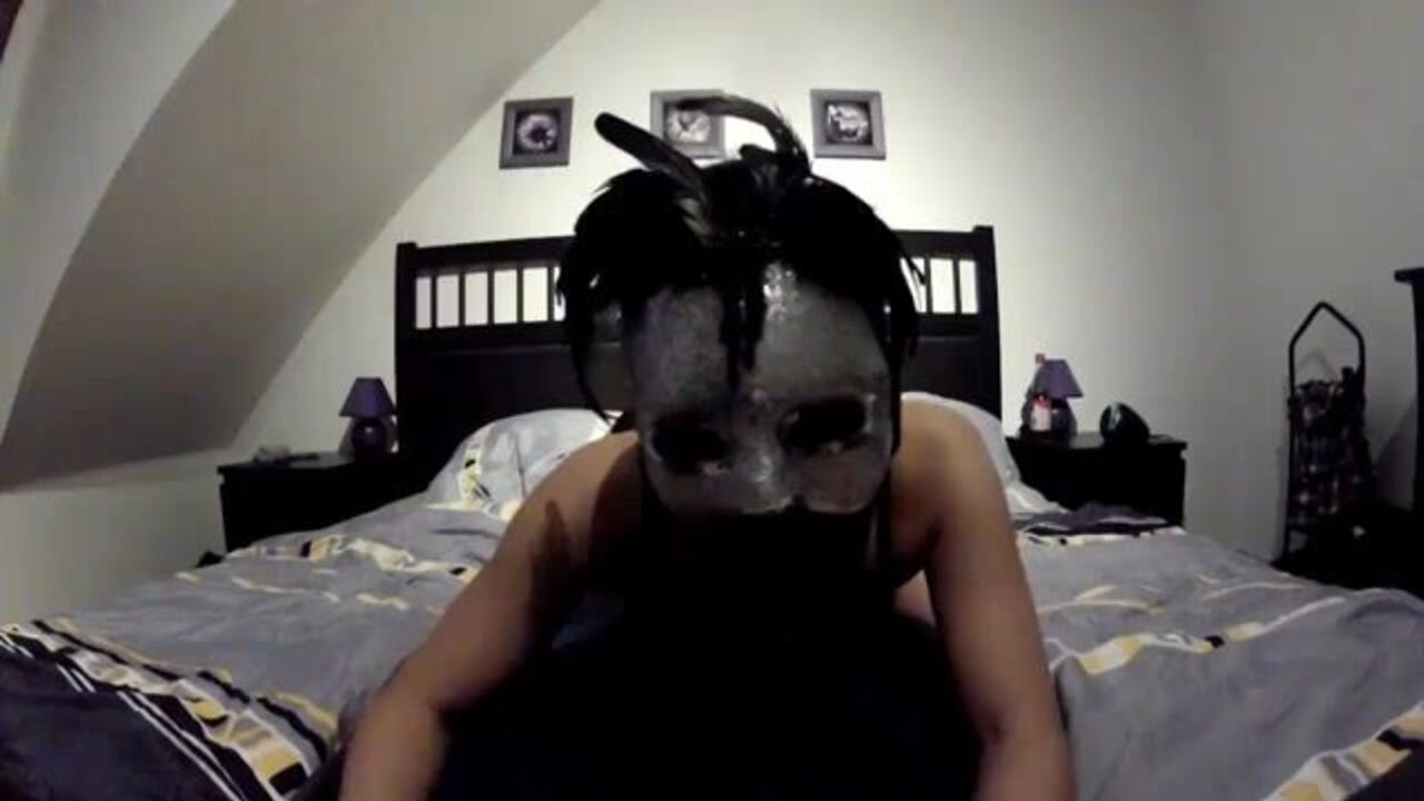 Watch this masked slut get her filthy mouth and pussy stuffed with scat