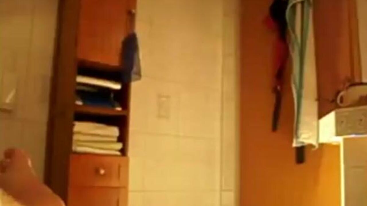 Watch this filthy slut get fed and scolded in the bathroom