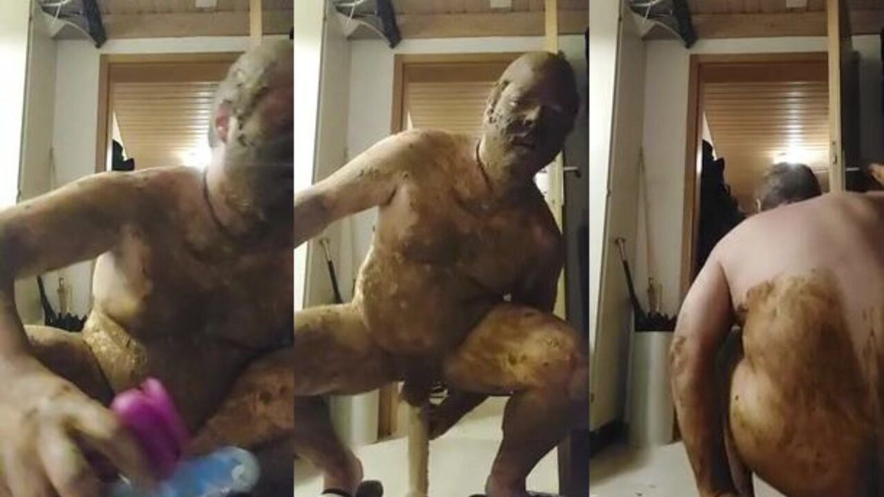 Watch me eat my own scat with pleasure as it drips all over me