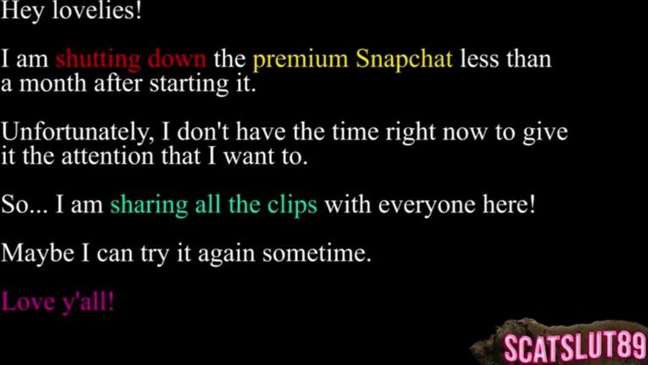 Get a daily dose of messy BBW scat compilation on Snapchat