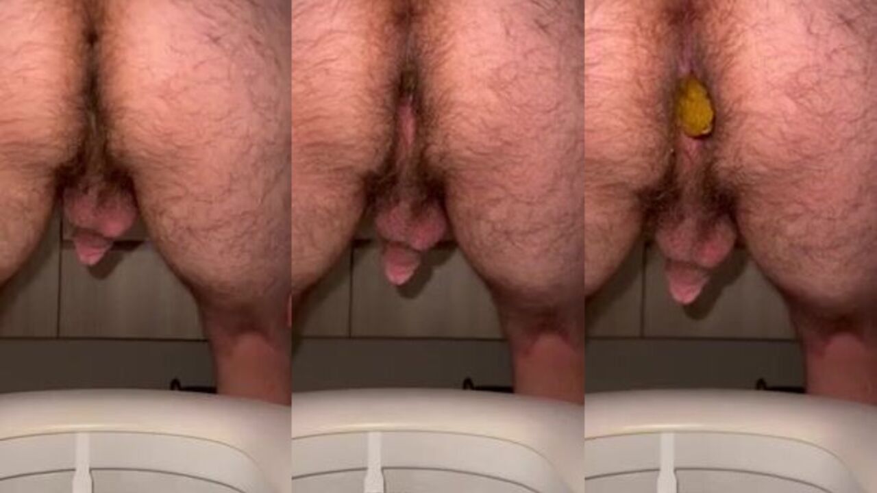 Watch this furry babe get off on ass play and pooping like a pro