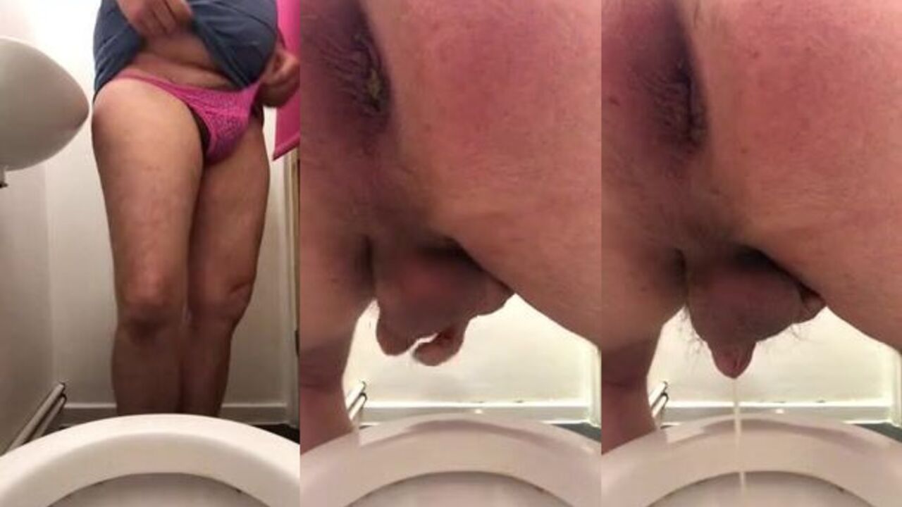 Crossdressing boy gets a hot load of his own while wearing pantyhose