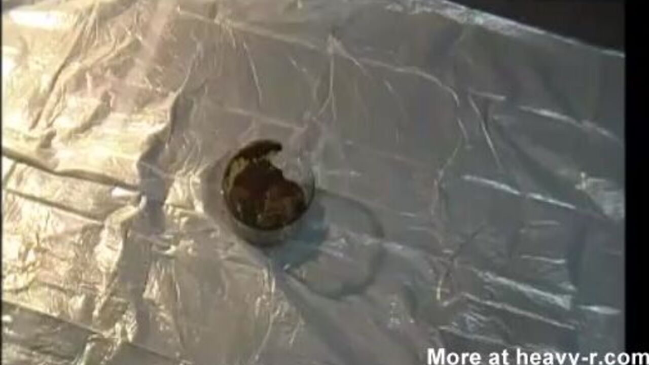 Watch this filthy slut get covered in a thick load of scat and get ready for a taboo play