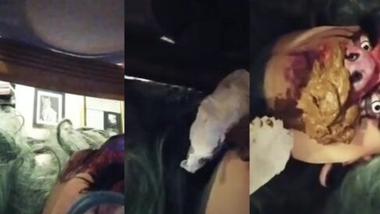 Filthy pig gets scat and pissed on in human toilet