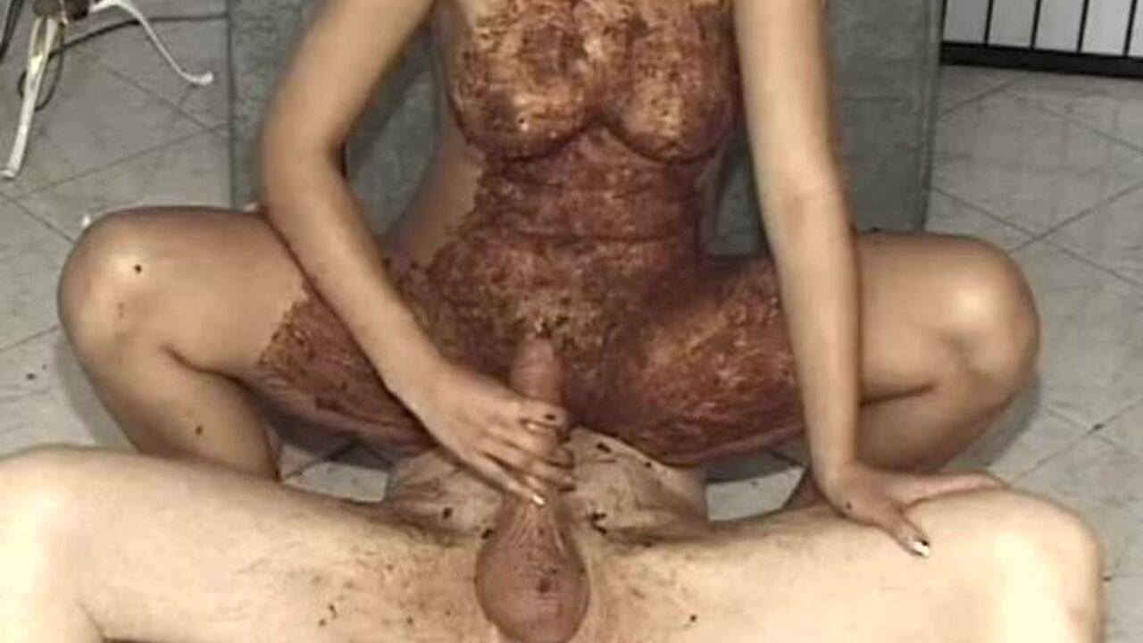 Watch this slutty scat slave get fucked hard and pissed on in this awesome scat porn video