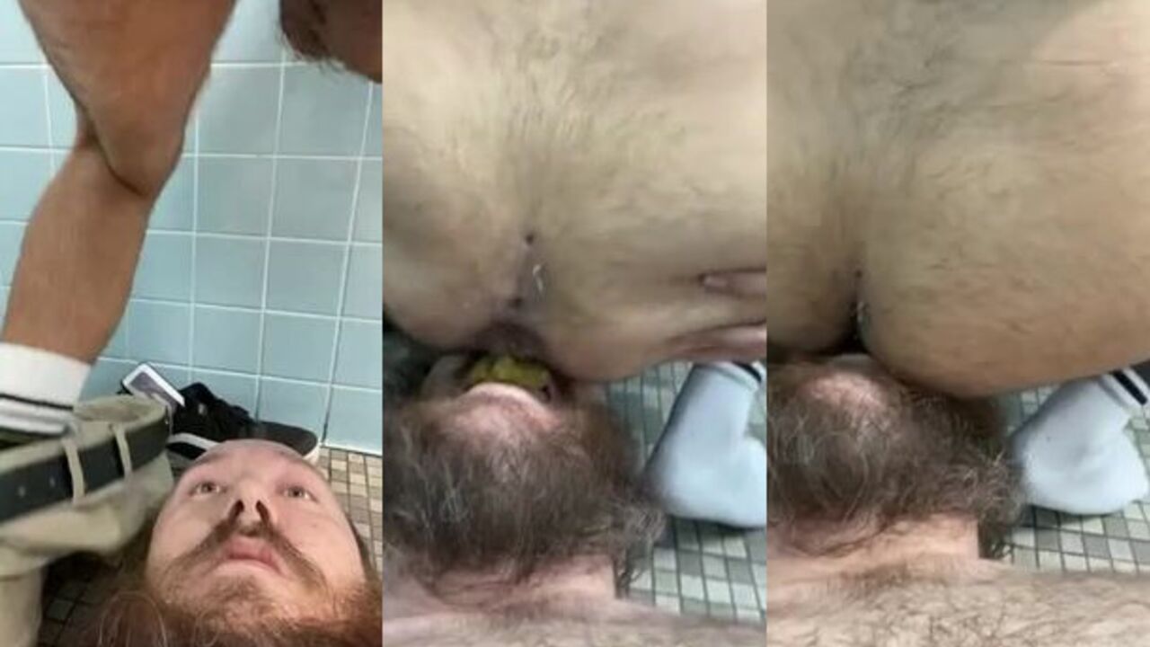 Watch this hot chick get down & dirty with public toilet feeding and scat play