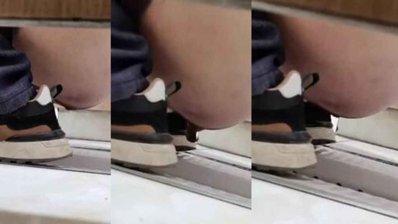 Watch as this voyeuristic guy squatting & peeing in the toilet