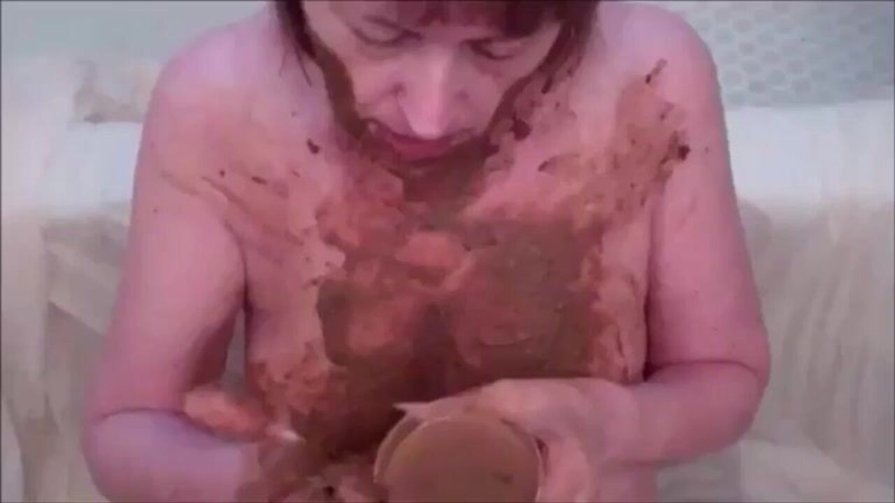 Watch this filthy slut eat her own scat & pee in a wild scat video