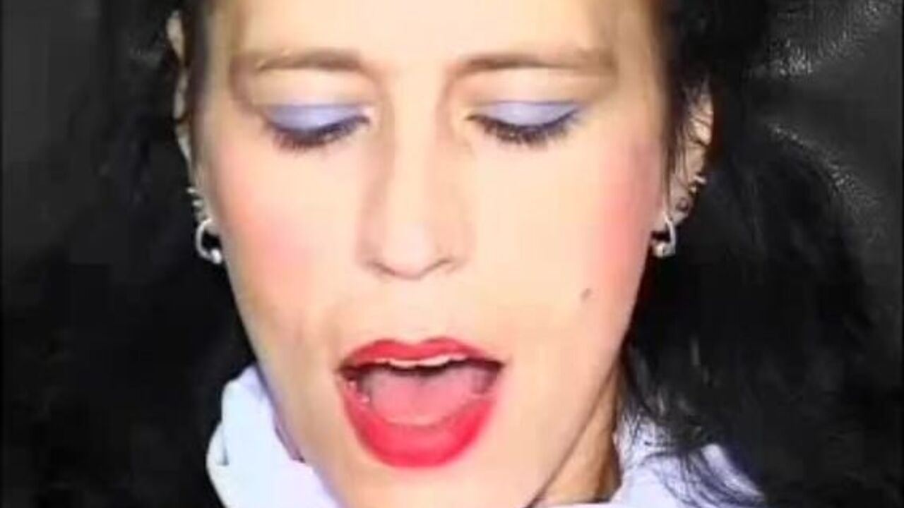 Brunette slut uses dildo for her filthy mouth and ass