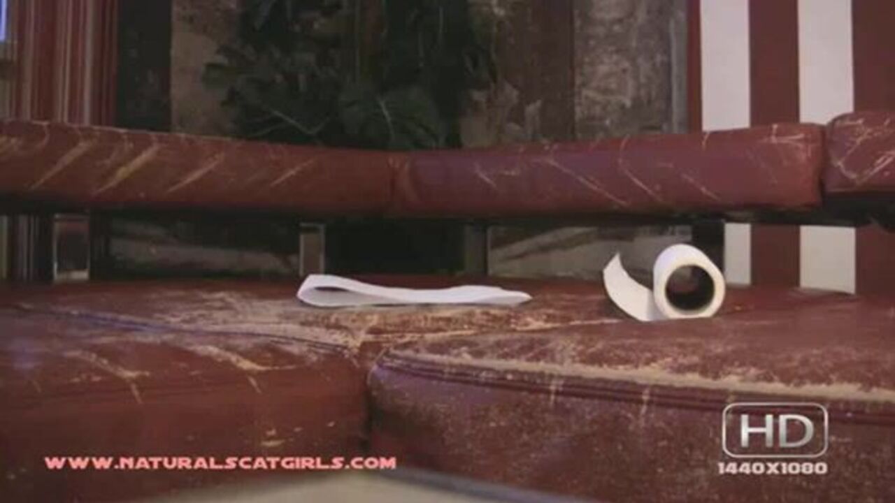 Watch this stunning scat slave get her holes drilled on the sofa