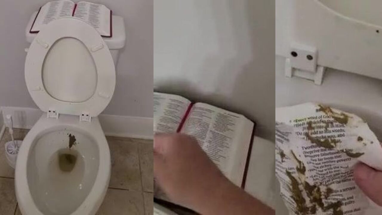 Cleaning the toilet with the sacred scriptures: A satanic temptation for Satan's ass!