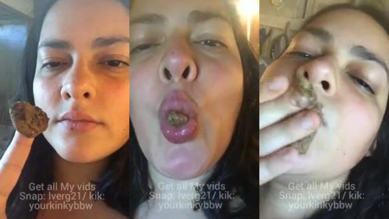 Watch this kinky BBW scat & eat her own jizz like a filthy slut