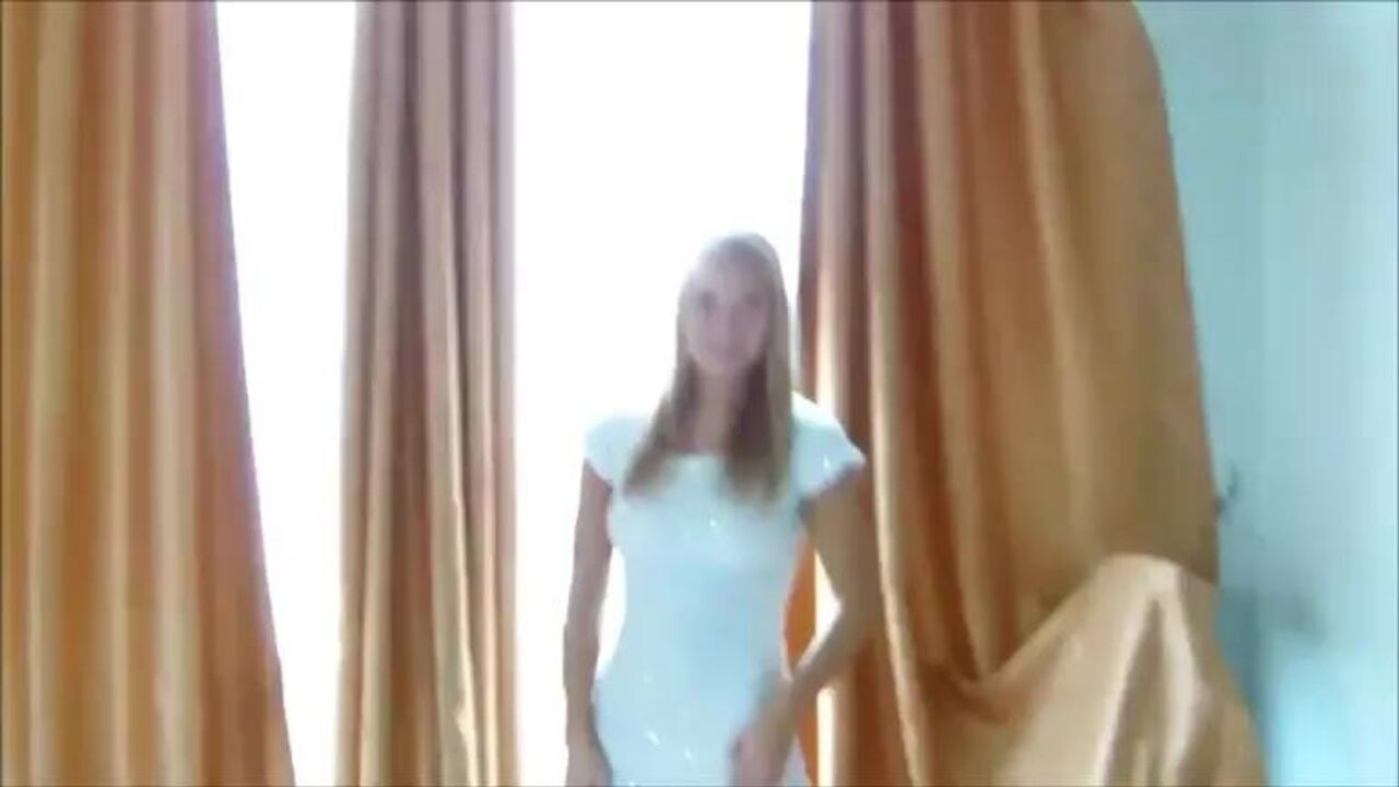 Watch this stunning blonde teen take it deep in her tight pussy and climax in POV