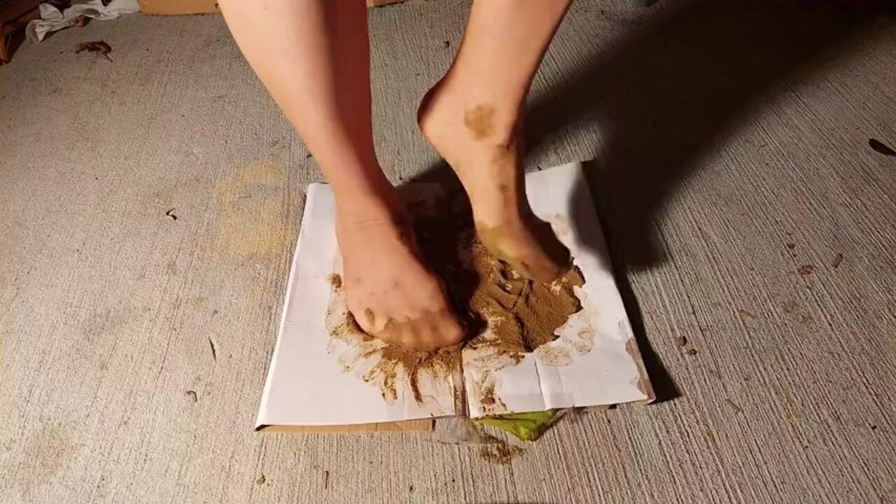 Nasty teen gets a messy surprise from her crush's nylon-clad feet